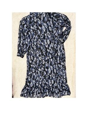 Nina Parker Trendy Blue Animal Abstract Print Long Sleeve Dress - 3X (NWOT)
